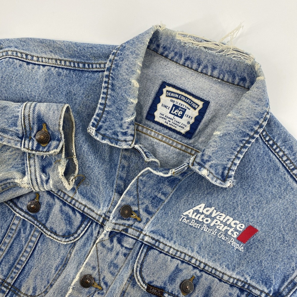 Lee Rider Jacket Mens Large Blue Denim Trucker Workwear Americana Blue Collar